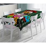 - Masa-5212-Gorsel - Realhomes  Yeşil Zeminde Frida Kahlo Motifli Özel Tasarım Masa Örtüsü Realhomes