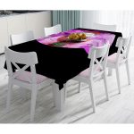 - Masa-5219-Gorsel - Realhomes Siyah Zeminde Renkli Frida Desenli Masa Örtüsü Realhomes