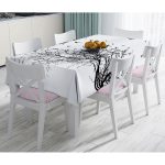 - Masa-5227-Gorsel - Realhomes  Realhomes Ağaç Dalı Kuş Tasarımlı Dijital Baskılı Masa Örtüsü Realhomes