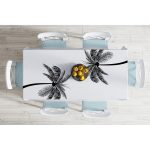 - Masa-5228-Gorsel-1 - Realhomes  Beyaz Zeminde Siyah Palmiye Desenli Özel Tasarım Masa Örtüsü Realhomes