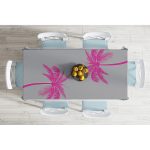 - Masa-5228fusya-Gorsel-1 - Realhomes  Gri Zeminde Fuşya Palmiye Motifli Modern Masa Örtüsü Realhomes