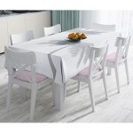 - Masa-5228gri-Gorsel - Realhomes  Beyaz Zeminde Gri Palmiye Desenli Modern Masa Örtüsü Realhomes