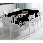 - Masa-5232siyah-Gorsel - Realhomes Realhomes Siyah Zeminde Siyah Ağaç Tasarımlı Dekoratif Masa Örtüsü Realhomes