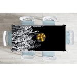 Siyah Zeminde Beyaz Ve Gri Çiçek Temalı Özel Tasarım Masa Örtüsü Realhomes