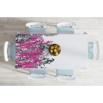 - Masa-5233beyaz-Gorsel-1 - Realhomes  Beyaz Zeminde Gri Ve Fuşya Çiçek Dijital Baskılı Masa Örtüsü Realhomes