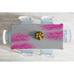 - Masa-5235fusya-Gorsel-1 - Realhomes  Gri Zeminde Fuşya Palmiye Yaprakları Motifli Masa Örtüsü Realhomes