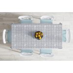 - Masa-5236gri-Gorsel-1 - Realhomes  Gri Zeminde Geometrik Kare Motifli Dekoratif Masa Örtüsü Realhomes