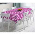 - Masa-5236mor-Gorsel - Realhomes Lacivert Zeminde Geometrik Kare Motifli Dekoratif Masa Örtüsü Realhomes