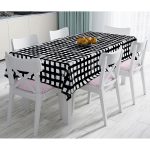 - Masa-5236siyah-Gorsel - Realhomes  Siyah Zeminde Geometrik Kare Motifli Dekoratif Masa Örtüsü Realhomes