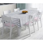 - Masa-5237gri-Gorsel - Realhomes  Gri Çizgili Motifli Dekoratif Modern Masa Örtüsü Realhomes