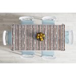 Kahve Çizgili Motifli Dekoratif Modern Masa Örtüsü Realhomes