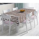 Kahve Çizgili Motifli Dekoratif Modern Masa Örtüsü Realhomes