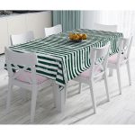 - Masa-5237koyuyesil-Gorsel - Realhomes  Koyu Yeşil Çizgili Motifli Dekoratif Modern Masa Örtüsü Realhomes