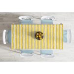 Sarı Çizgili Motifli Dekoratif Modern Masa Örtüsü Realhomes