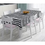 Siyah Çizgili Motifli Dekoratif Modern Masa Örtüsü Realhomes