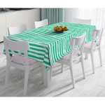 - Masa-5237yesil-Gorsel - Realhomes  Yeşil Çizgili Motifli Dekoratif Modern Masa Örtüsü Realhomes