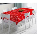 - Masa-5241-Gorsel - Realhomes Kırmızı Zemin Üzerinde Çiçek Desenli Masa Örtüsü Realhomes
