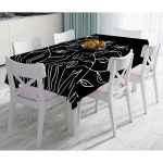 - Masa-5242-Gorsel - Realhomes  Siyah Zemin Üzerinde Çiçek Motifli Özel Tasarım Masa Örtüsü Realhomes