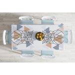 - Masa-5258-Gorsel-1 - Realhomes Geometrik Çizimlerden Oluşan Baykuş Motifli Özel Tasarım Masa Örtüsü Realhomes