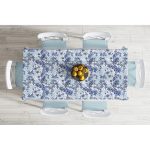 Beyaz Zeminde Mavi Kristal Ve Yıldız Motifli Özel Tasarım Modern Masa Örtüsü Realhomes