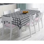 - Masa-5264-Gorsel - Realhomes  Izgara Zeminde Gri Tonlama Dijital Baskılı Özel Tasarım Masa Örtüsü Realhomes