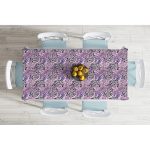 Lila Zeminli Leopar Desenli Dijital Baskılı Özel Tasarım Dekoratif Masa Örtüsü Realhomes