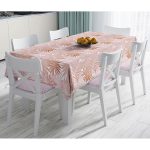 - Masa-5291-Gorsel - Realhomes  Pembe Tropik Yaprak Motifli Özel Tasarım Dijital Baskılı Masa Örtüsü Realhomes