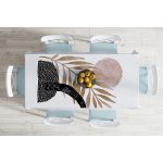 - Masa-5310-Gorsel-1 - Realhomes  Beyaz Zemin Üzerinde Gold Yaprak Motifli Dekoratif Masa Örtüsü Realhomes