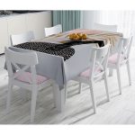 Gri Zeminde Gold Yaprak Motifli Masa Örtüsü Realhomes