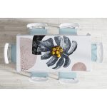 - Masa-5320-Gorsel-1 - Realhomes  Beyaz Zeminde Tropik Yaprak Desen Dijital Baskılı Masa Örtüsü Realhomes