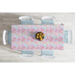 - Masa-5321-Gorsel-1 - Realhomes  Pembe Ve Mavi Yaprak Desenli Özel Tasarım Masa Örtüsü Realhomes