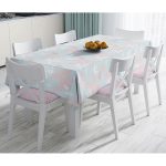 Renkli Zeminde Pembe Ve Beyaz Yaprak Motifli Masa Örtüsü Realhomes