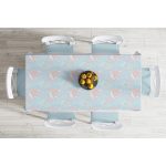 - Masa-5354-Gorsel-1 - Realhomes  Mavi Ve Pembe Tropikal Yapraklı Masa Örtüsü Realhomes