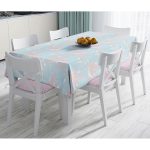 - Masa-5354-Gorsel - Realhomes  Mavi Ve Pembe Tropikal Yapraklı Masa Örtüsü Realhomes