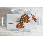 - Masa-5360-Gorsel-1 - Realhomes  Gri Zeminde Palmiye Yaprakları Motifli Masa Örtüsü Realhomes