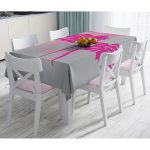 - Masa-5360fusya-Gorsel - Realhomes  Fuşya Palmiye Yaprak Dijital Baskılı Masa Örtüsü Realhomes