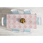 - Masa-5368-Gorsel-1 - Realhomes  Toz Pembe Çiçek ve Yaprak Tasarım Dijital Baskılı Masa Örtüsü Realhomes