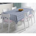- Masa-5382-Gorsel - Realhomes  Lacivert Zeminde Beyaz Yapraklı Masa Örtüsü Realhomes