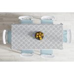 - Masa-5385-Gorsel-1 - Realhomes Kot Zeminli Yıldız Motifli Dekoratif Dijital Baskılı Masa Örtüsü Realhomes