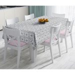 Kot Zemin Üzerinde Soyut Çizimli Dekoratif Masa Örtüsü Realhomes