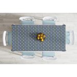 - Masa-5390-Gorsel-1 - Realhomes  Gri Zemin Üzerinde Kahverengi Kot Çizgili Dekoratif Masa Örtüsü Realhomes