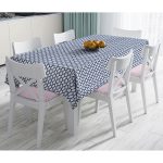 - Masa-5392-Gorsel - Realhomes  Lacivert Kot Zemin Üzerinde Gri Su Damlacıklı Masa Örtüsü Realhomes