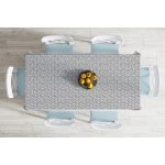 - Masa-5396-Gorsel-1 - Realhomes Gri Kot Zeminde Çiçek Ve Dal Motifli Özel Tasarım Masa Örtüsü Realhomes