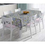 - Masa-5397-Gorsel - Realhomes  Kahverengi Ve Lacivert Renkte Dalgalı Desen Dijital Baskılı Masa Örtüsü Realhomes