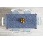 Lacivert Kot Zemin Üzerinde Yıldız Motifli Masa Örtüsü Realhomes