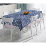 - Masa-5412-Gorsel - Realhomes  Kot Zemin Üzerinde Kar Tanesi Dijital Baskılı Özel Tasarım Masa Örtüsü Realhomes