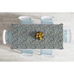 - Masa-5414-Gorsel-1 - Realhomes  Leopar Zemin Üzerinde Gümüş Tropik Yapraklar Dijital Baskılı Masa Örtüsü Realhomes