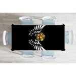 Siyah Zemin İçinde Görünen Beyaz Kanatlar Masa Örtüsü Realhomes