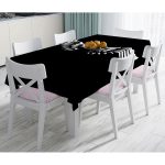 Siyah Zemin İçinde Görünen Beyaz Kanatlar Masa Örtüsü Realhomes