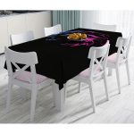 - Masa-5442-Gorsel - Realhomes Siyah Zeminde Neon Kartal Motifli Masa Örtüsü Realhomes